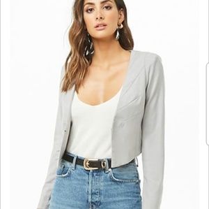 Cropped Curve-hem Blazer